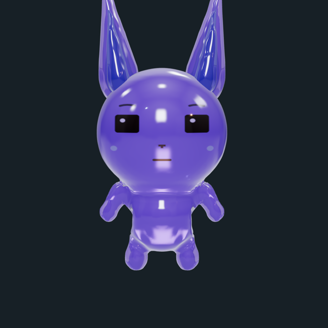 3D mascot example — One Randomize click · jelly